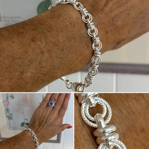 Cora: double circles silver bracelet