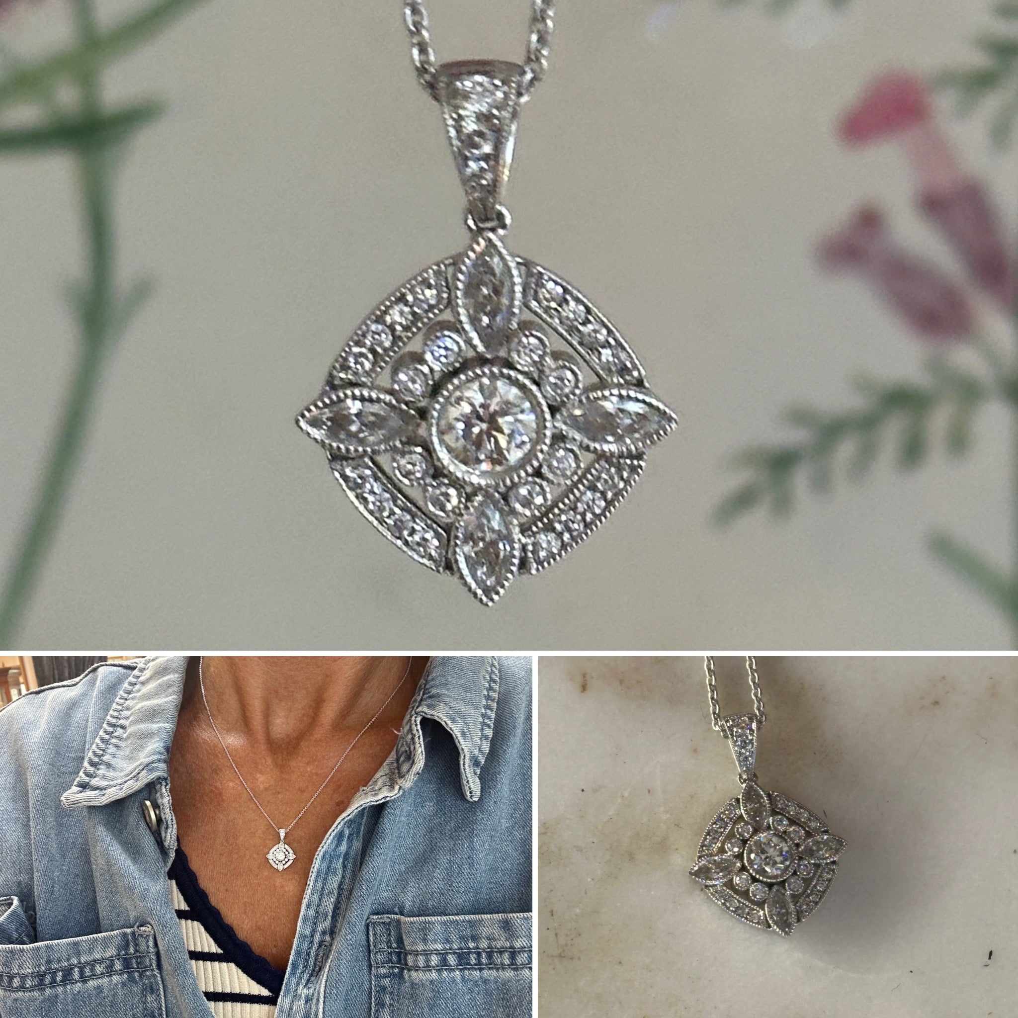 Art Deco Style Diamond Pendant