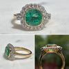 Columbian Emerald and Diamond Cluster Ring