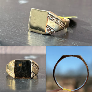 Vintage Heavy Gold Signet Ring