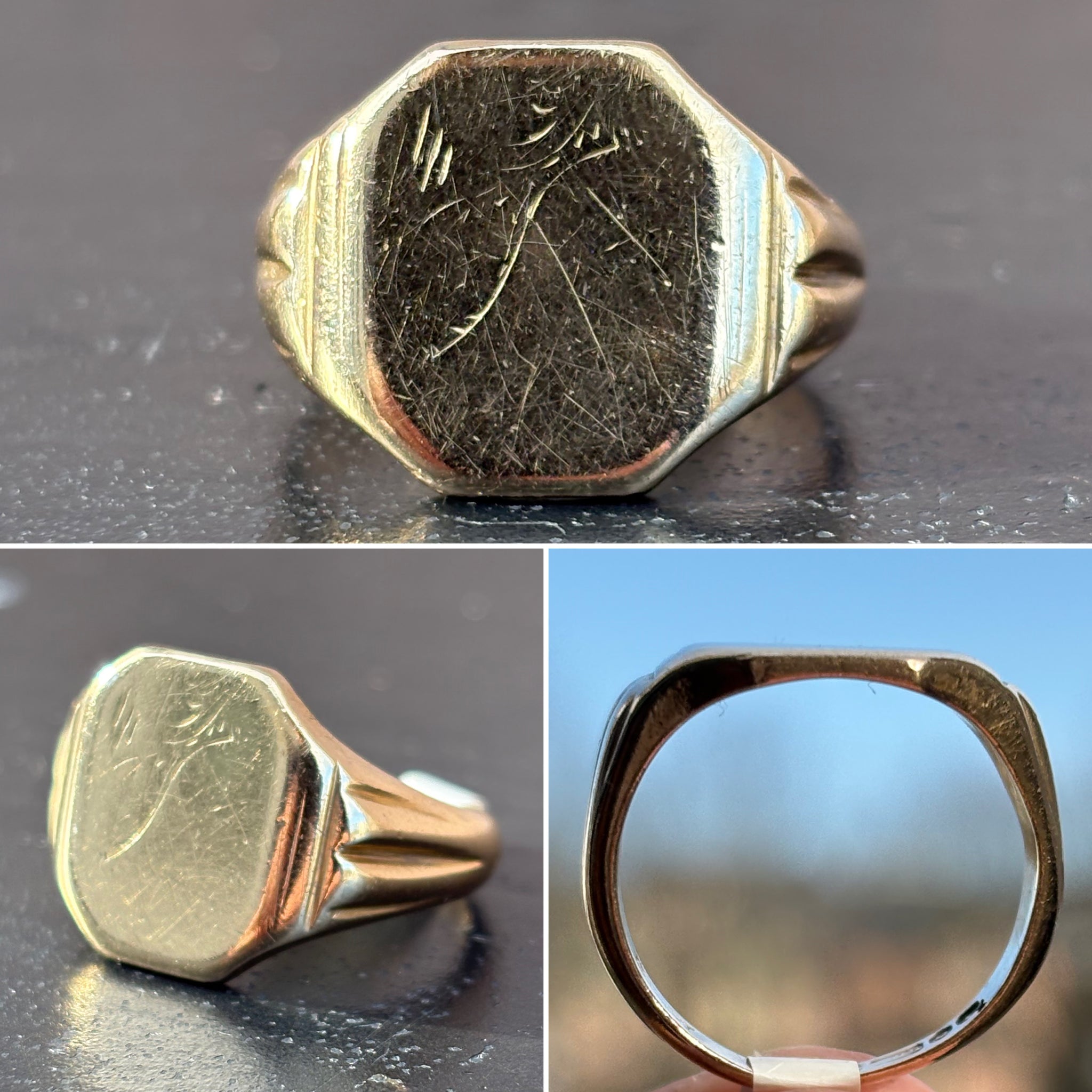 Vintage Heavy Gold Signet Ring