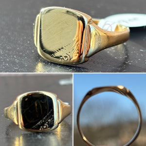 Vintage Gold Detailed Signet Ring