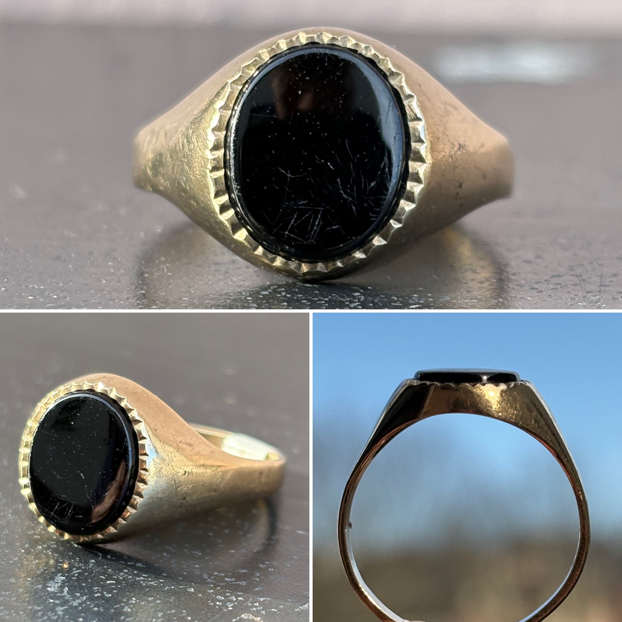 Onyx and Gold Vintage Signet Ring