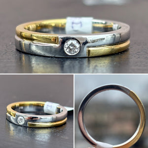 2 Colour Gold and Diamond Wedding Band