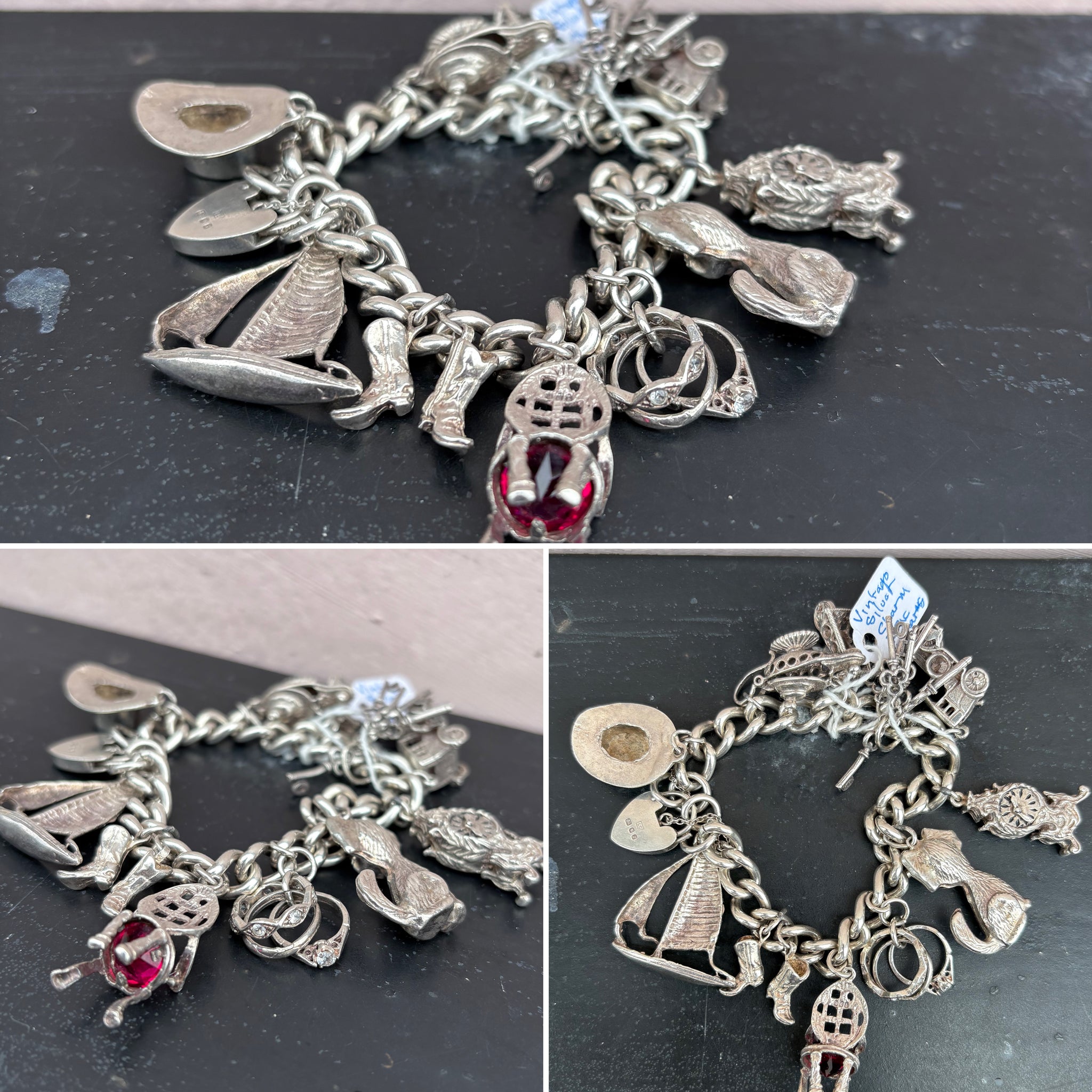 Vintage Silver Charm Bracelet