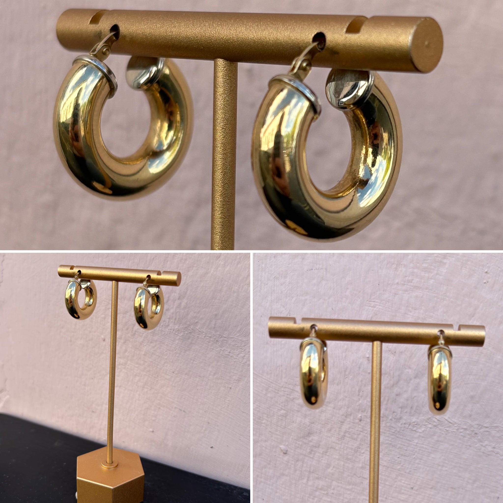 Heavy Gold Hoop Earrings