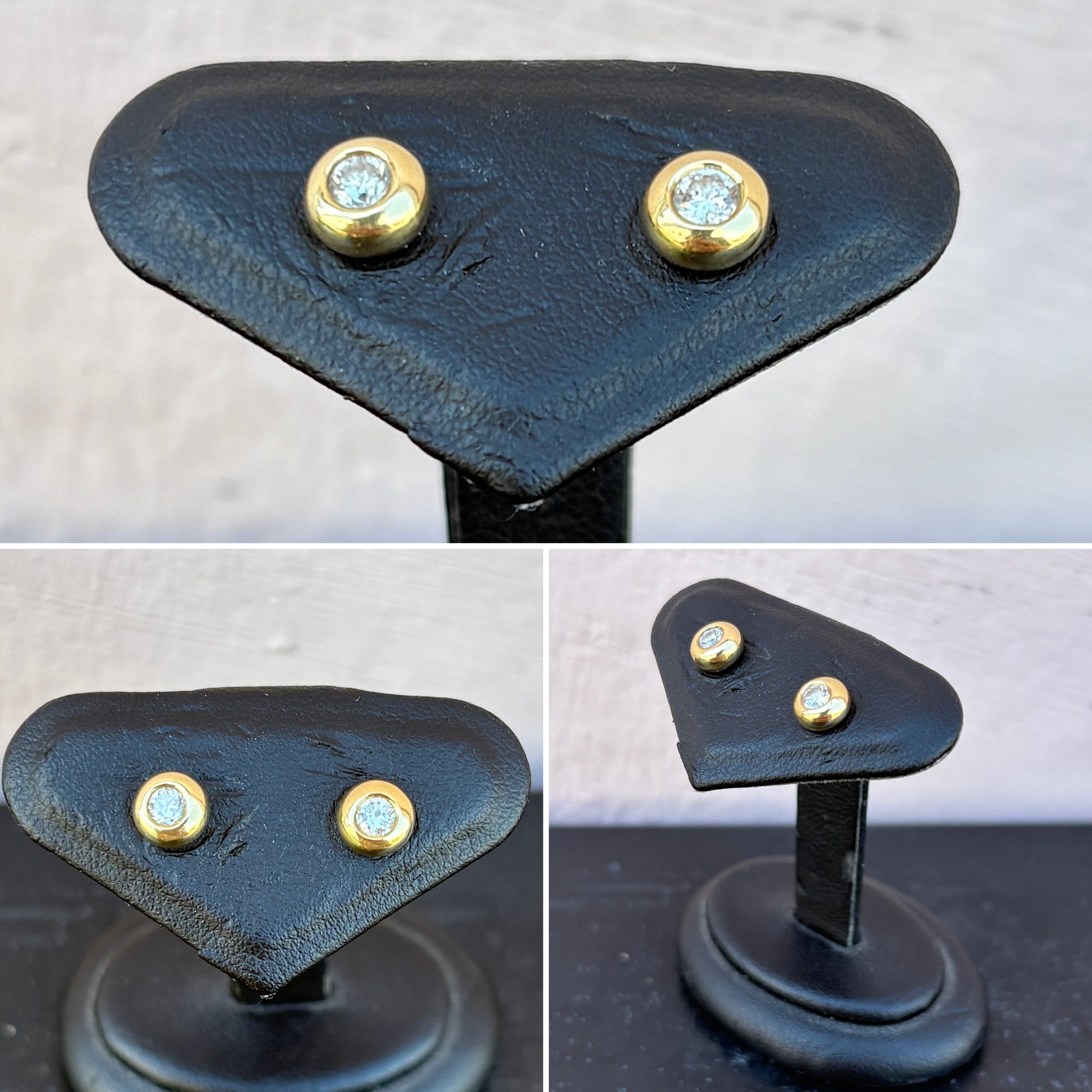 Gold and Diamond Stud Earrings