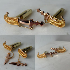Heavy Gold Sword Style Cufflinks