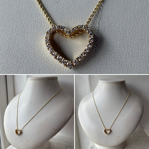 Diamond and Gold Heart Shaped Necklace