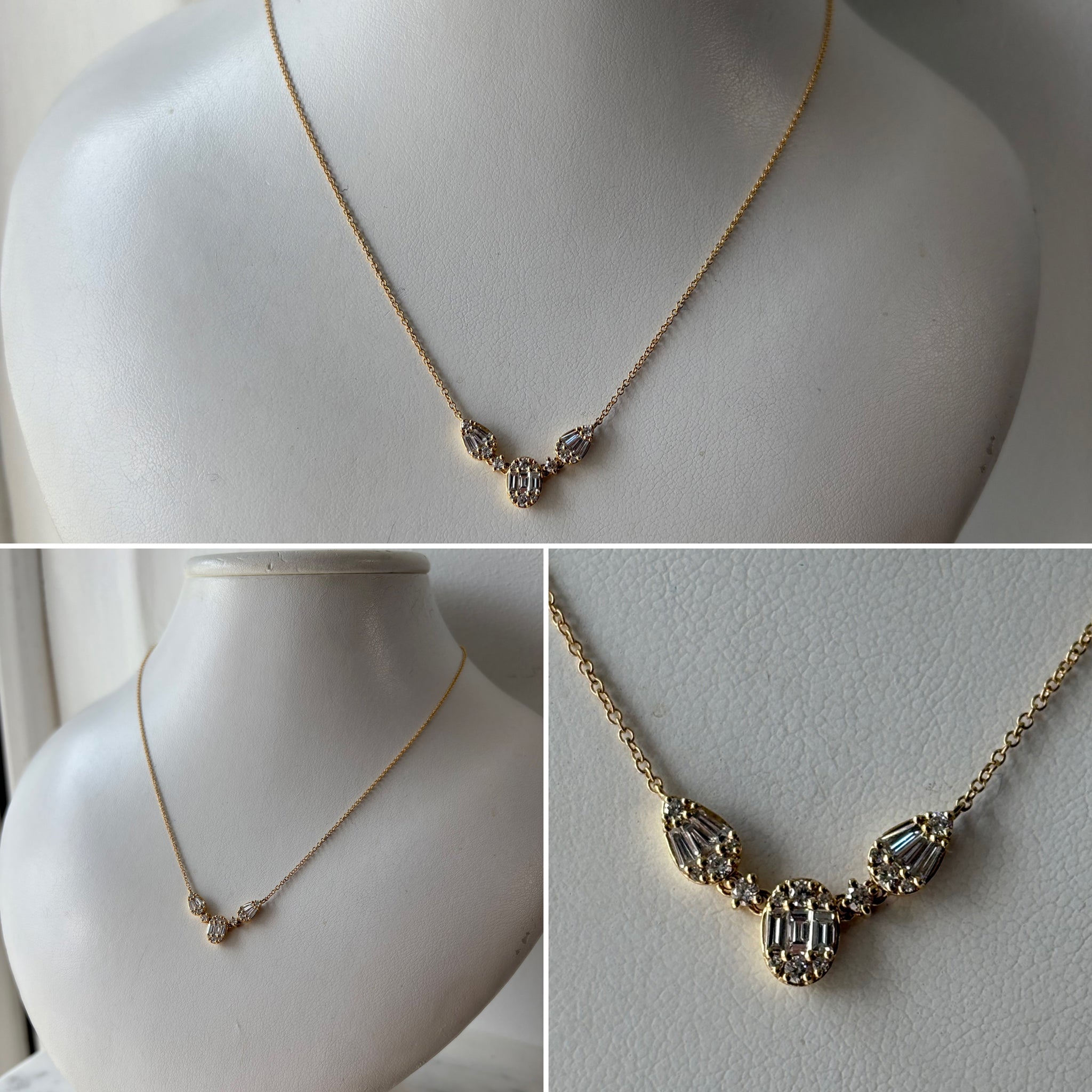 3 Stone Diamond Necklace