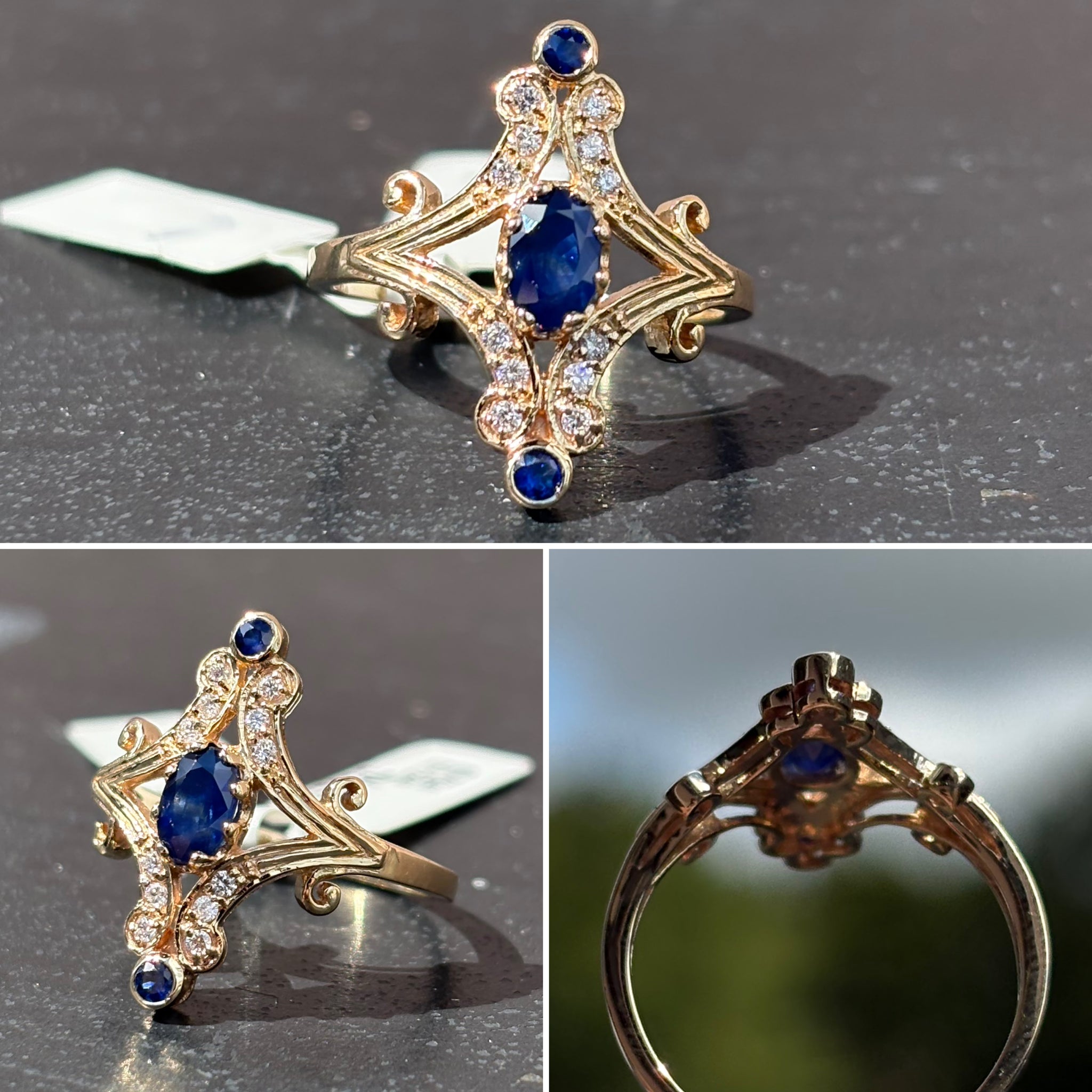 Diamond and Sapphire Gold Ring