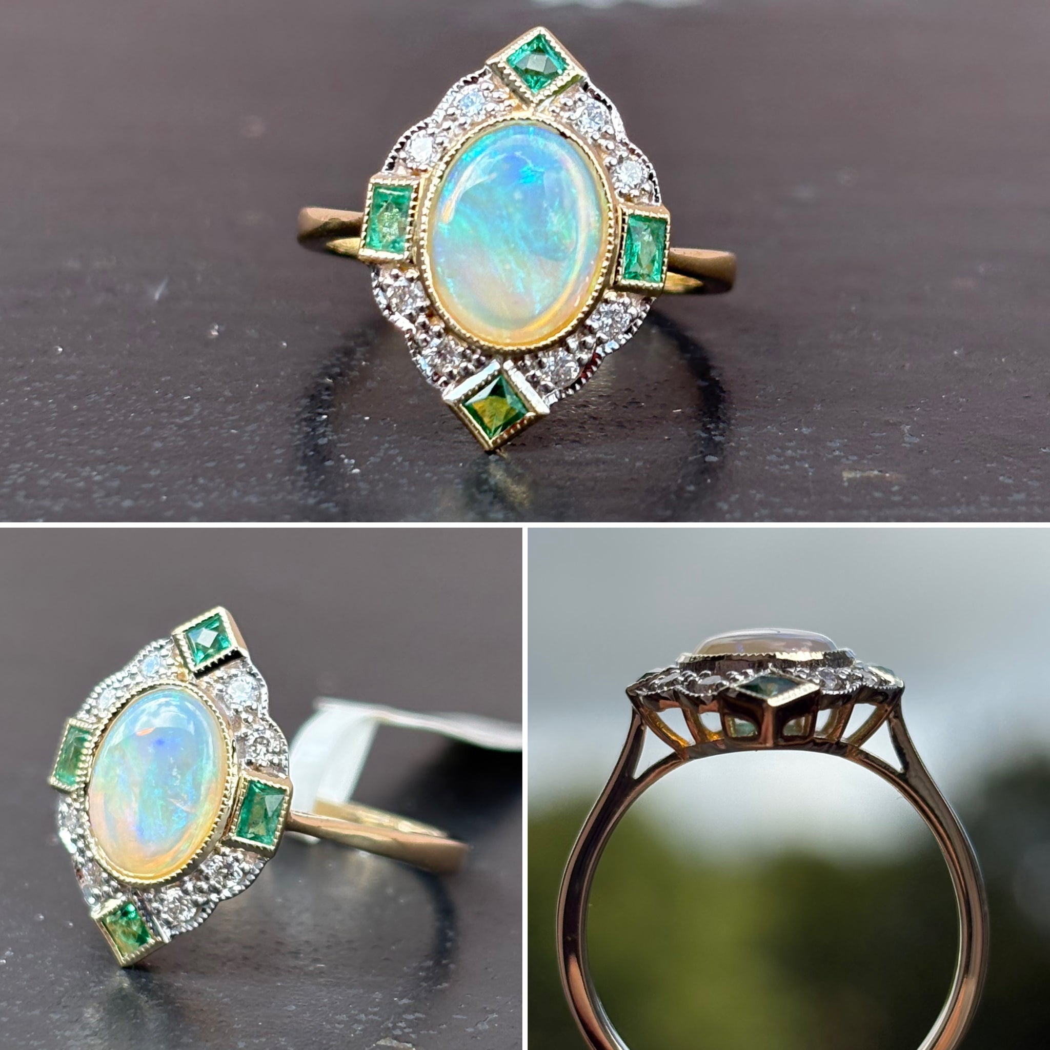Opal and Emerald Ring