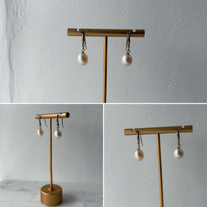Pearl and Diamond Gold Earrings