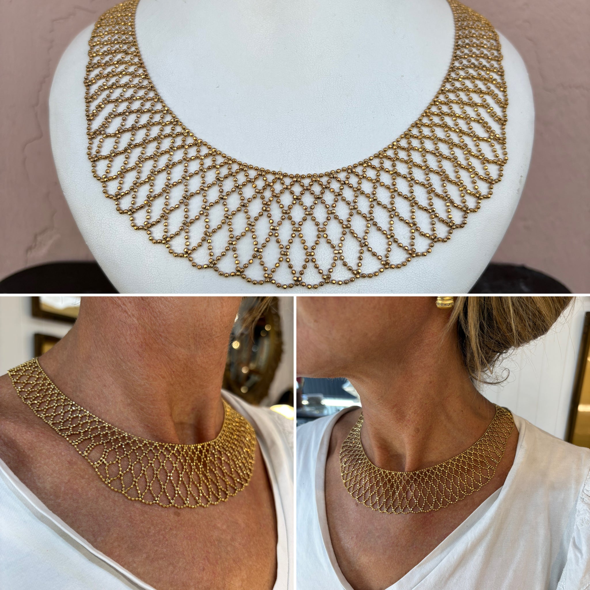 Yellow Gold Beaded Collar