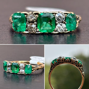 Emerald and Diamond Ring