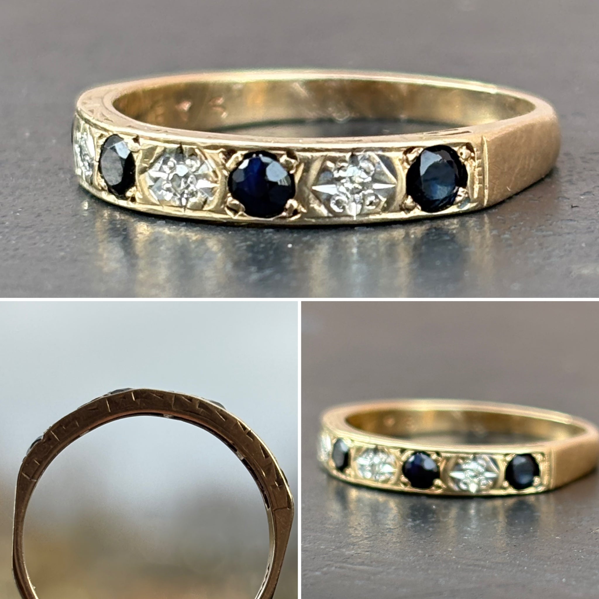 Sapphire and Cubic Zirconia Gold Ring