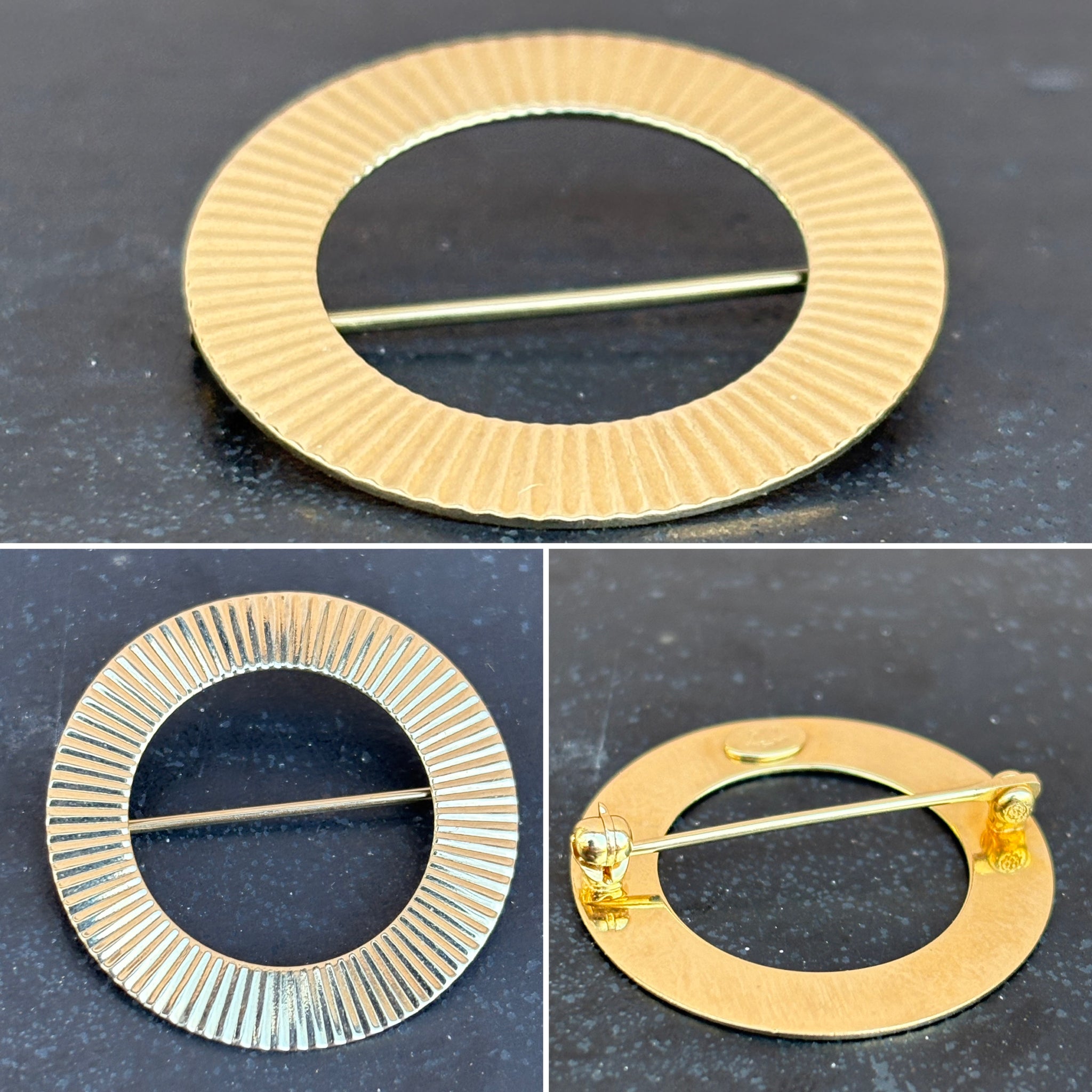 Yellow Gold Circle Brooch