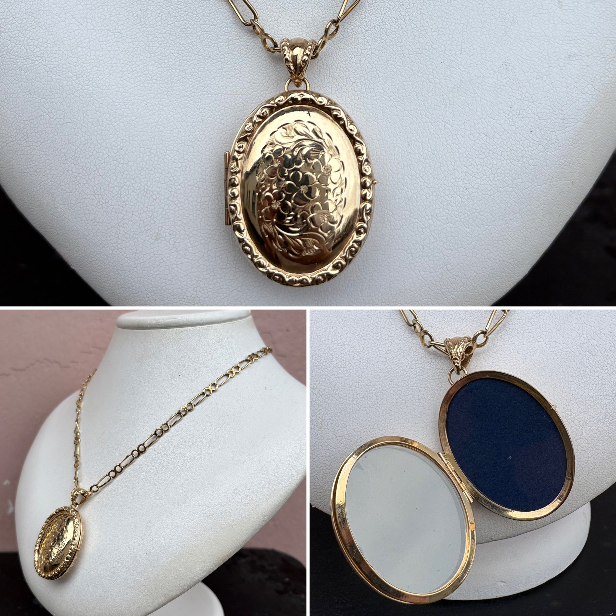 Yellow Gold Engraved Locket