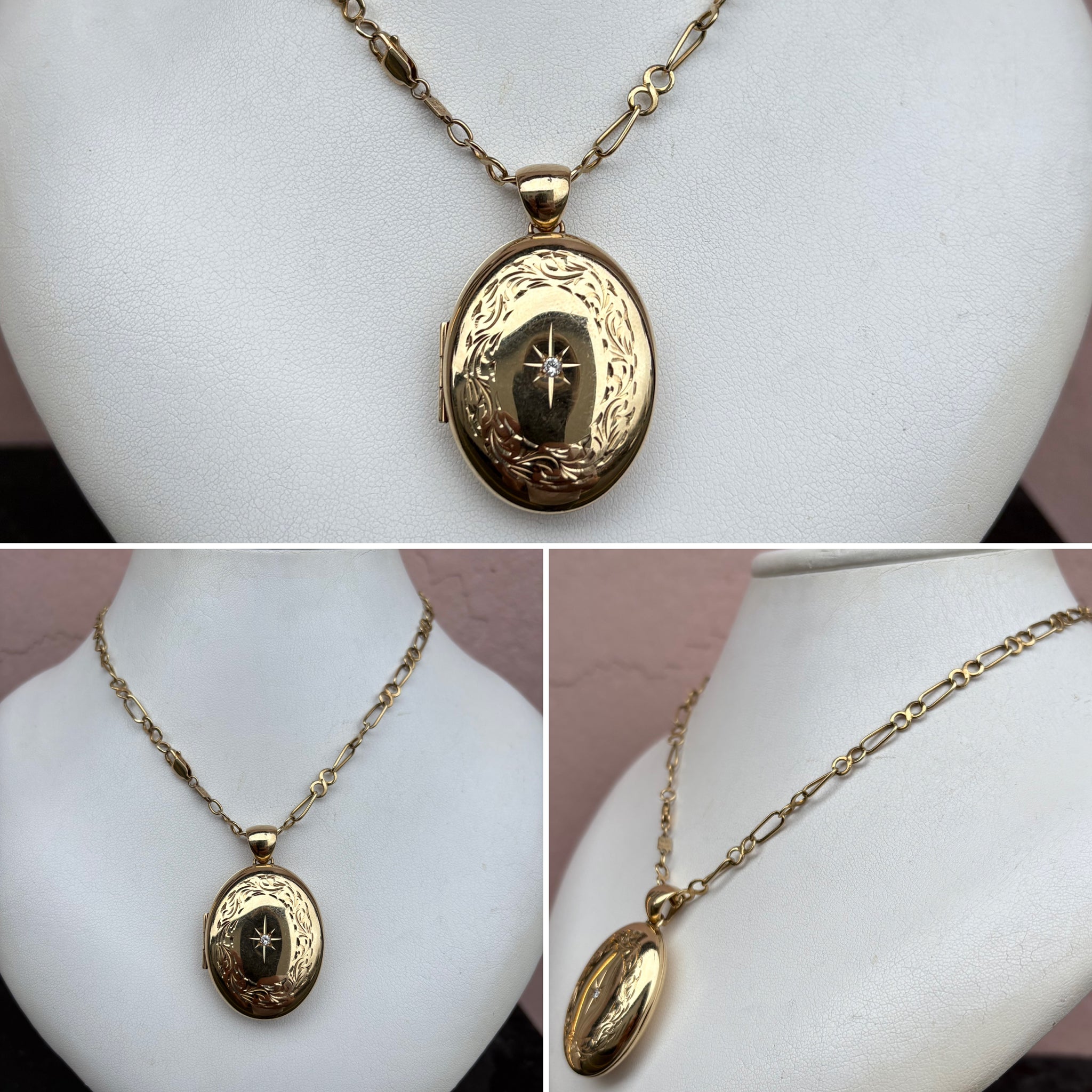 Yellow Gold and Diamond Locket