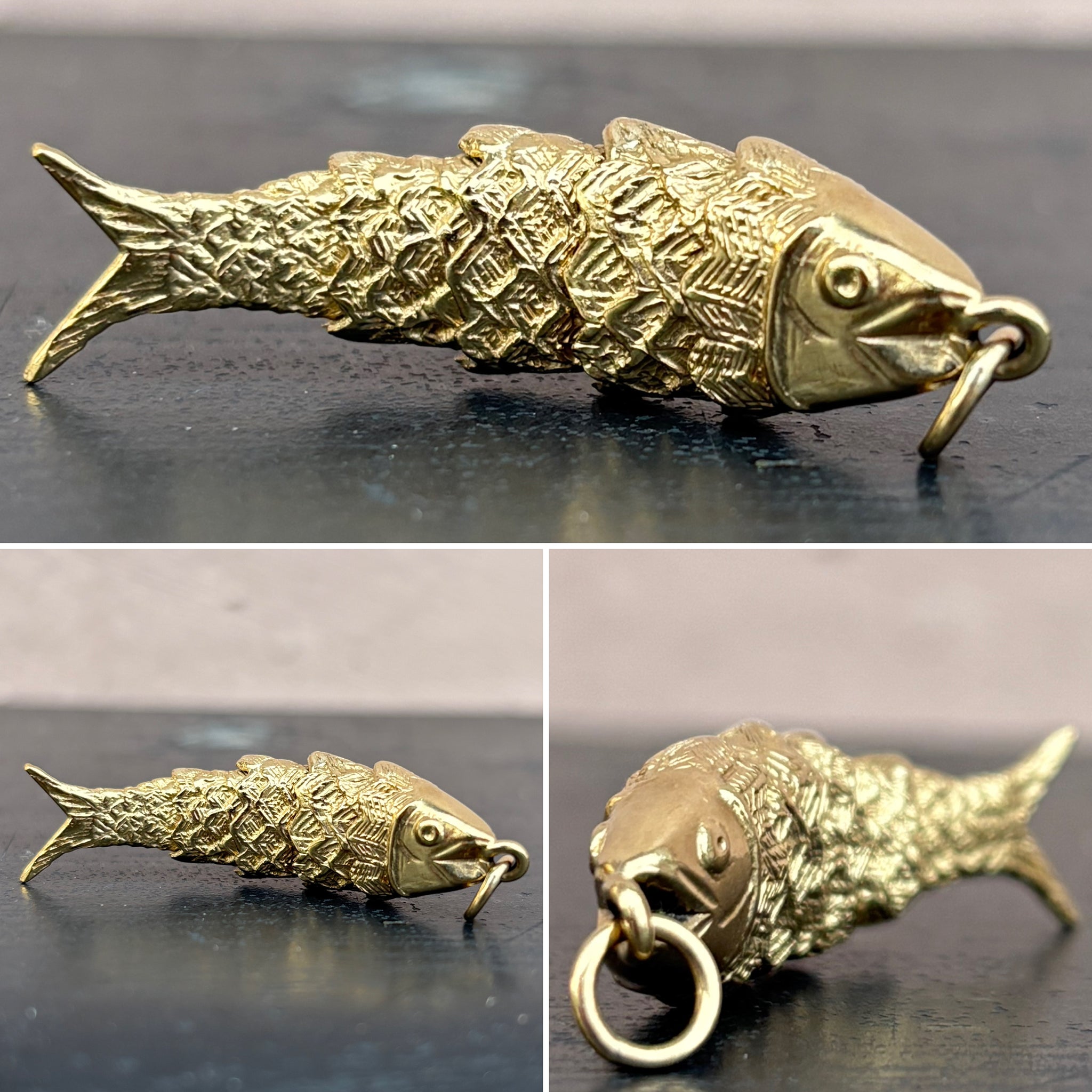 Flexible Gold Fish Pendant