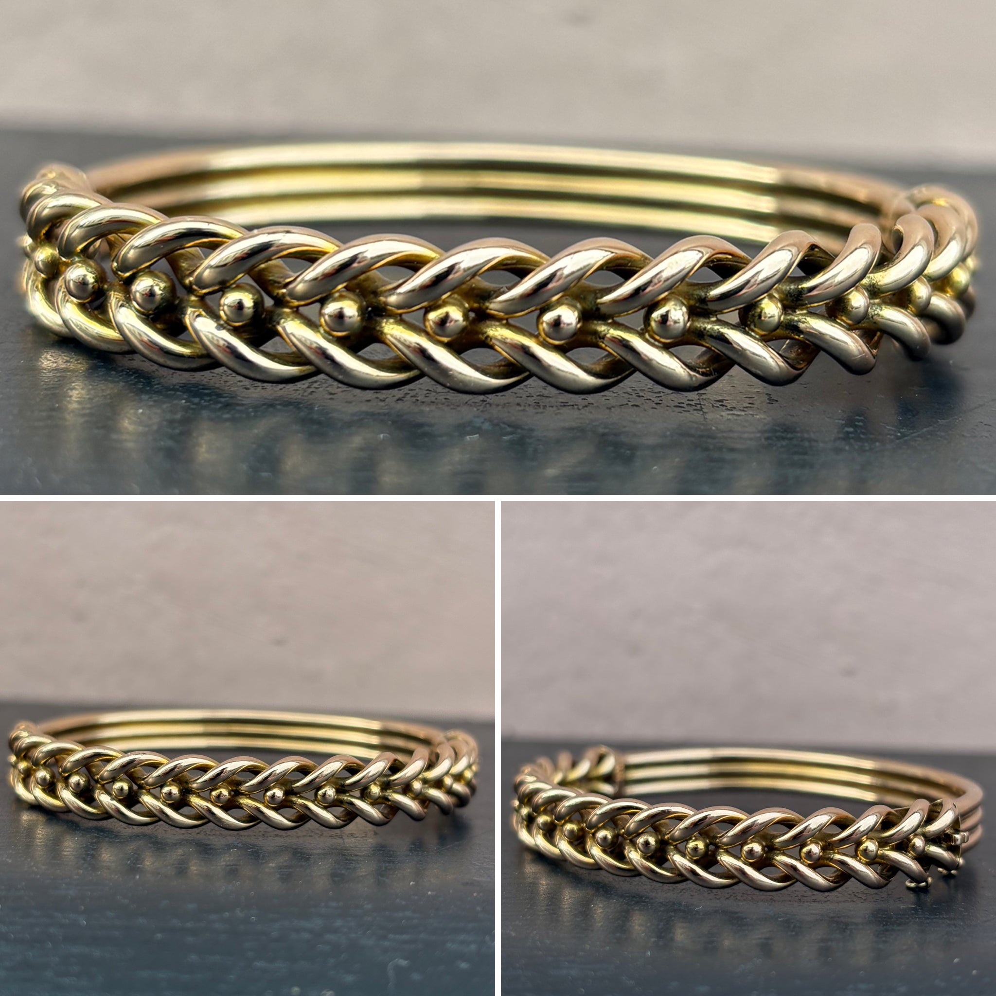 Antique Yellow Gold Curb Link Bangle