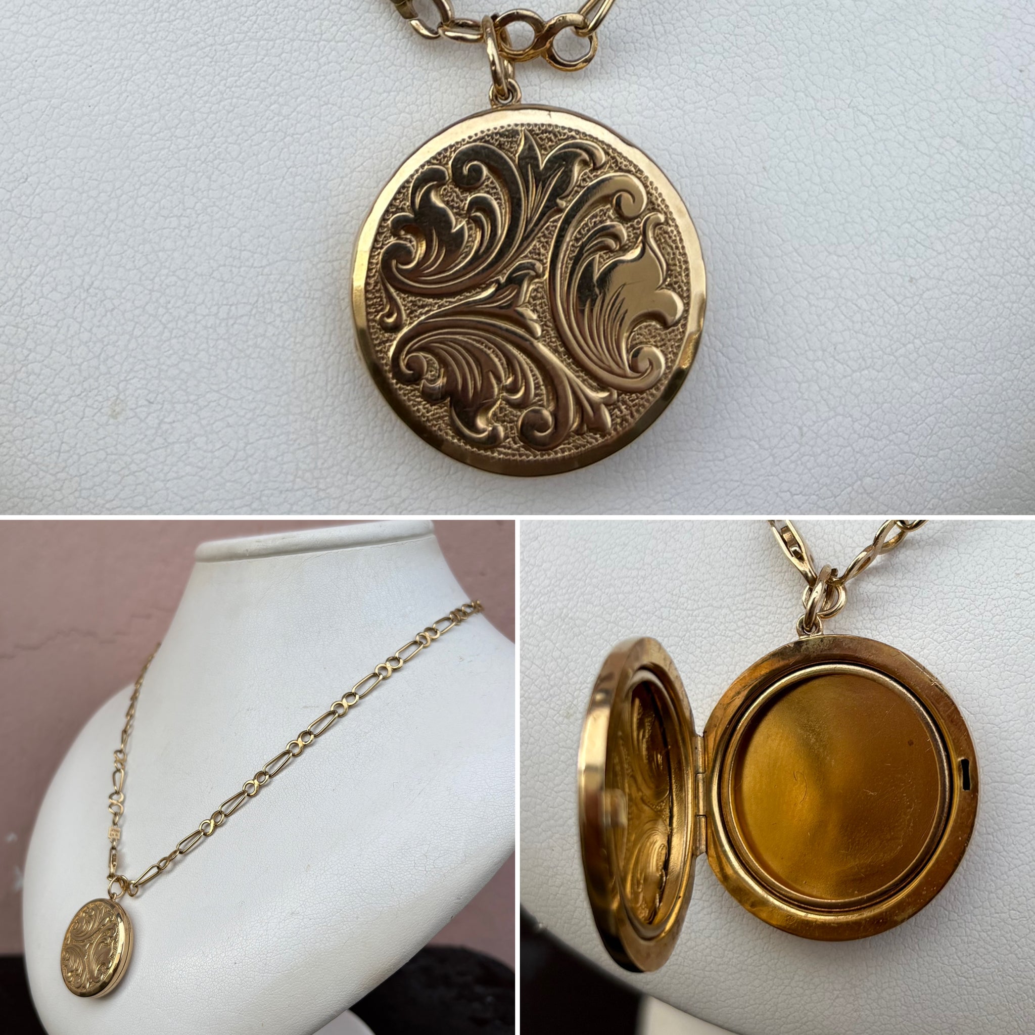 Art Nouveau Gold Engraved Locket