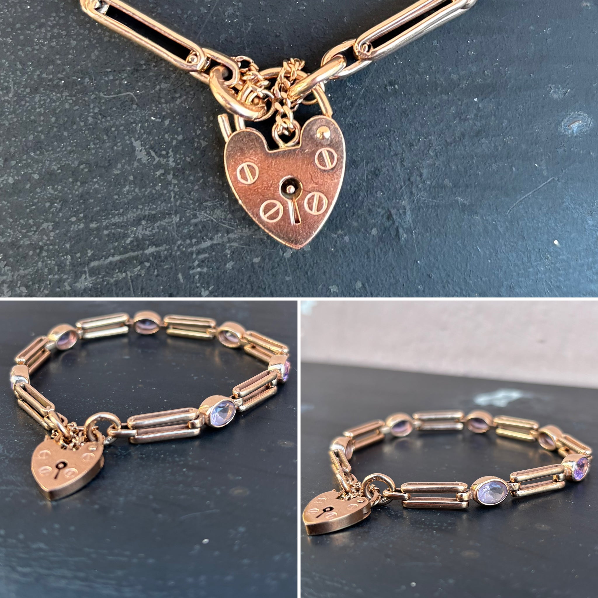 Rose Gold Edwardian Amethyst Bracelet
