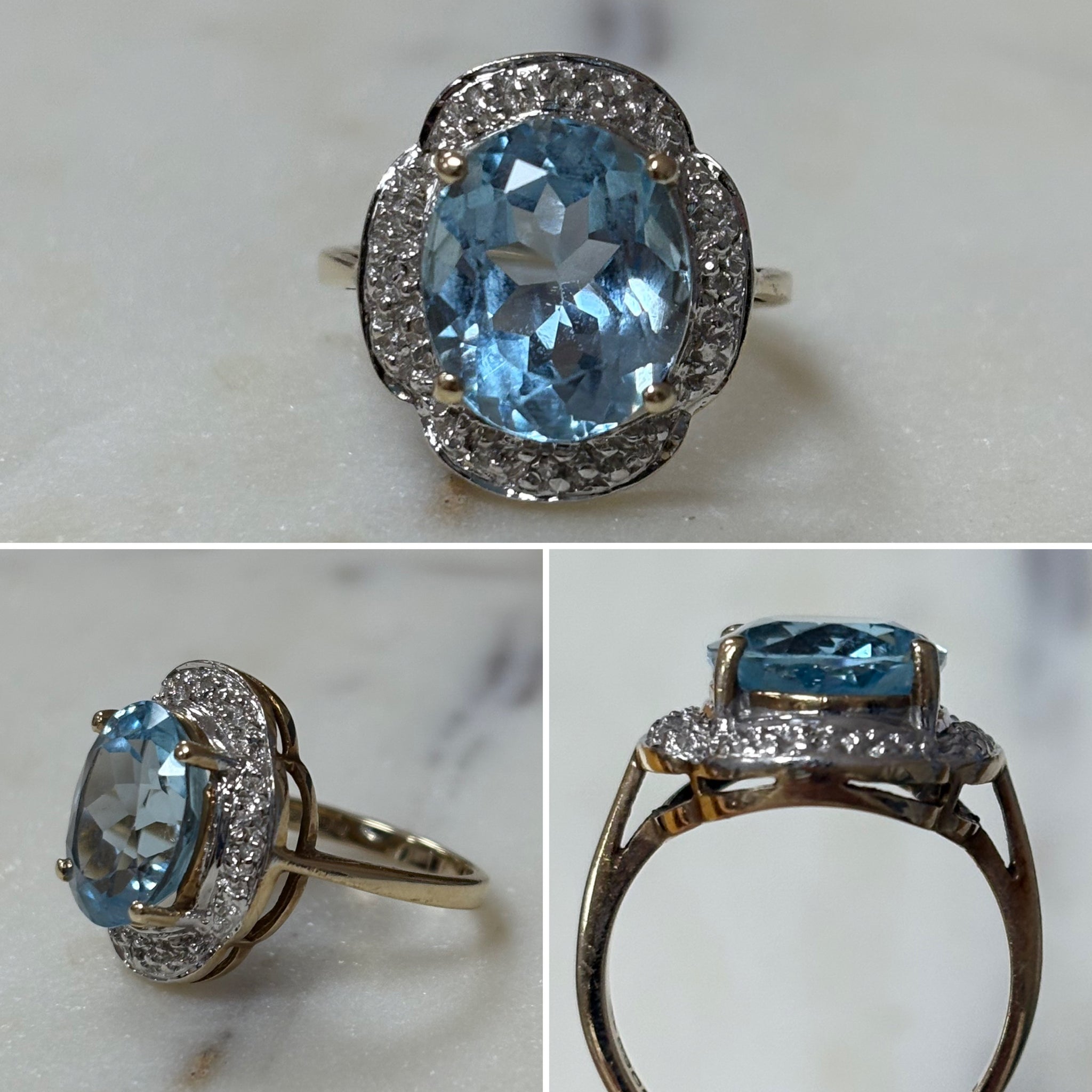 Aquamarine and Yellow Gold Ring