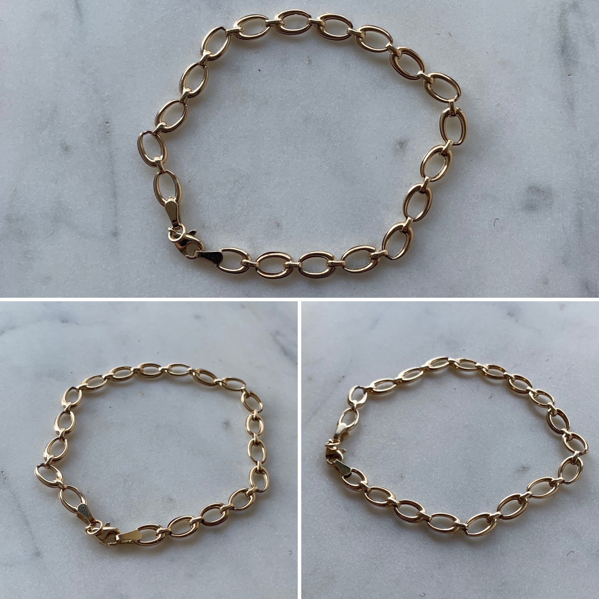 Gold Oval Link Bracelet