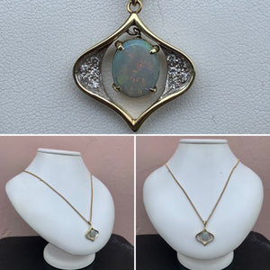 Opal and Diamond Pendant