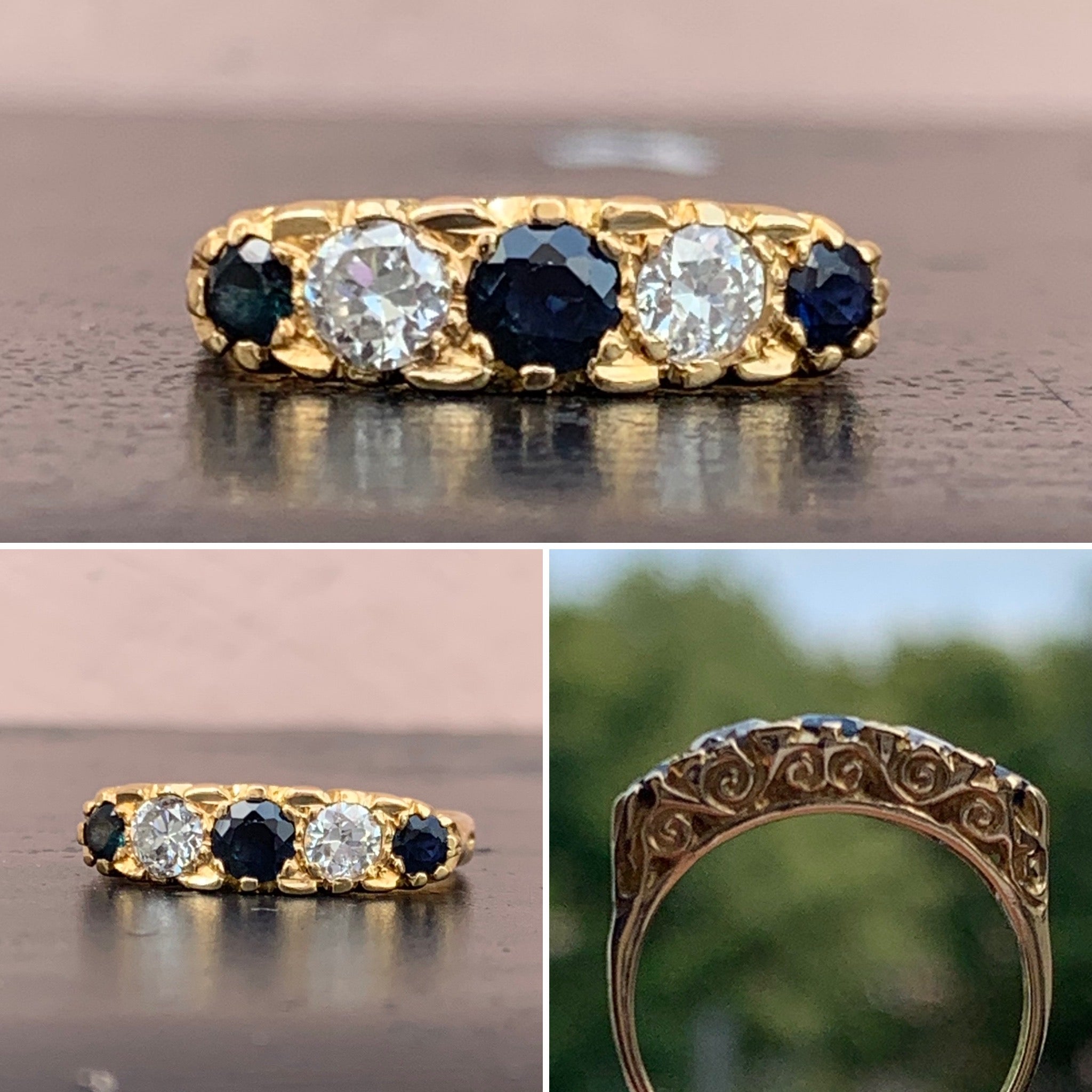 Victorian Sapphire and Diamond Ring