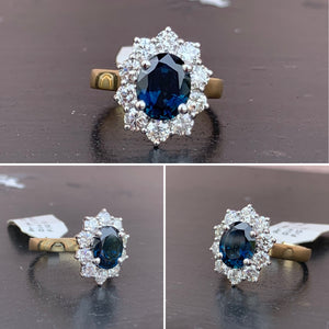 Sapphire Cluster Ring