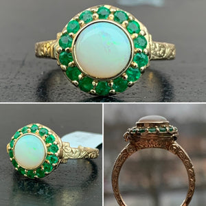 Opal and Emerald Poison Ring