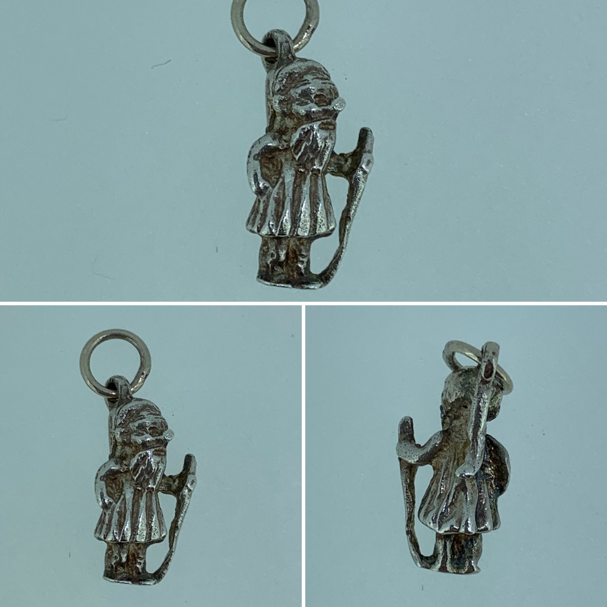 Vintage Silver Old Man Charm