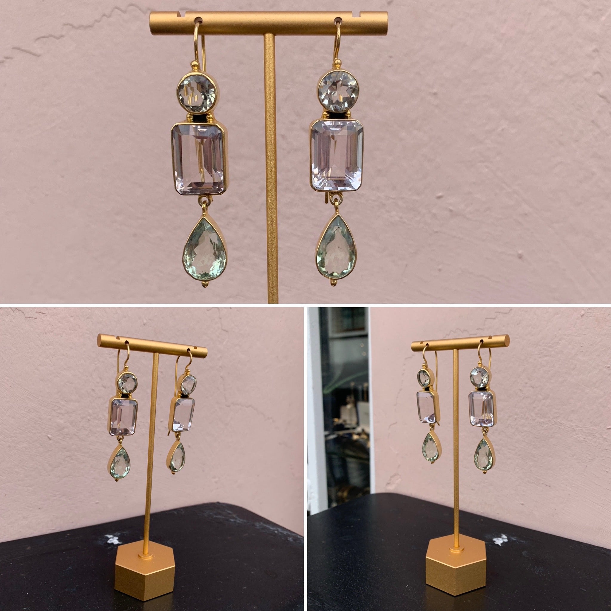 Gia: Amethyst & Aquamarine Earrings.