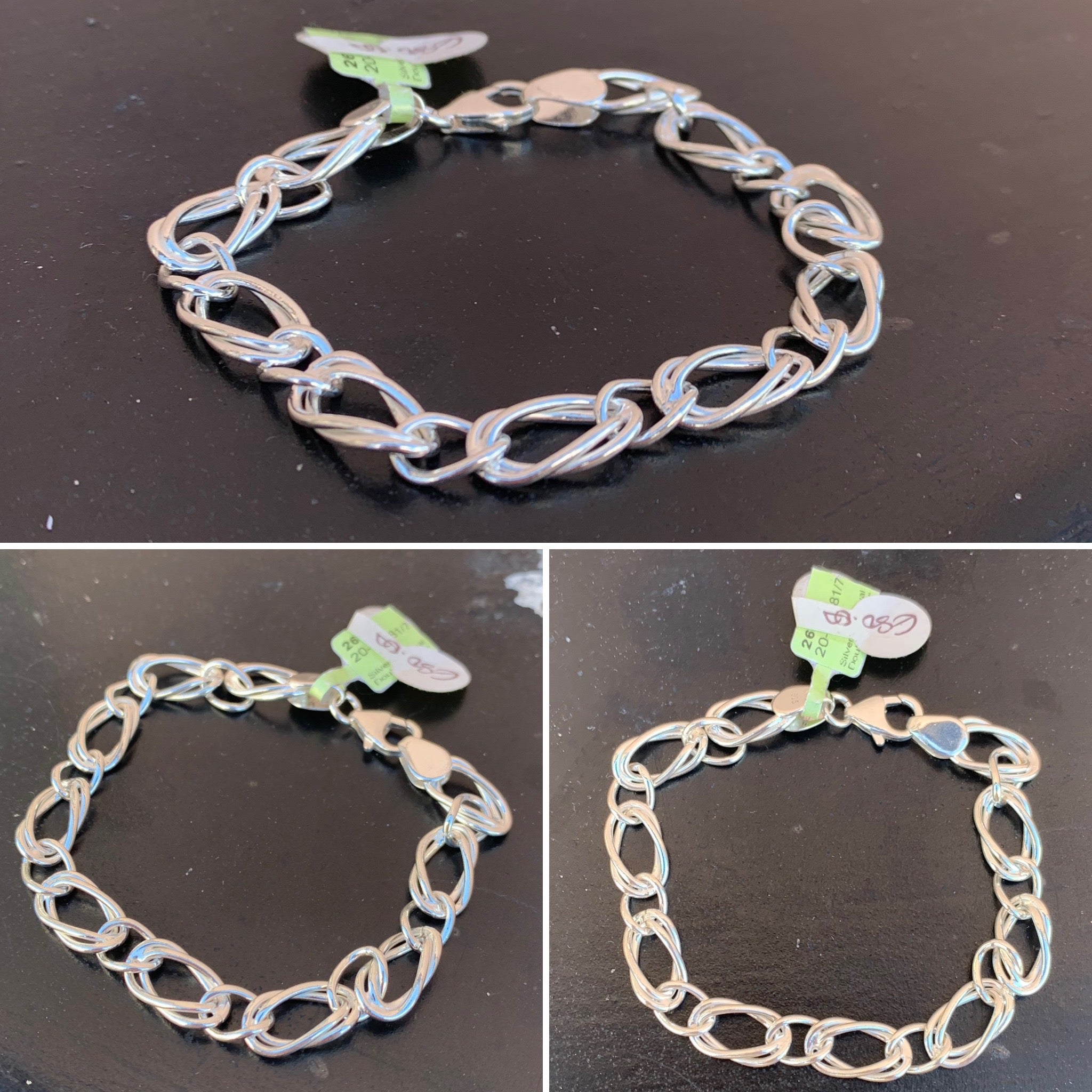 Silver Oval Double Link Bracelet