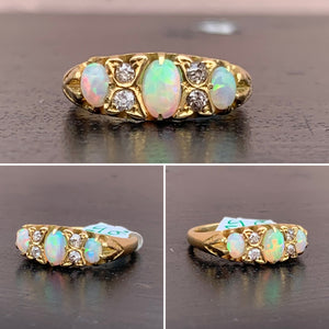 Vintage Opal and Diamond Ring