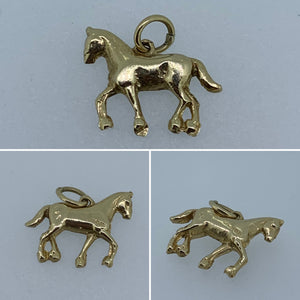 Vintage Gold Horse Charm