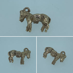 Vintage Gold Small Donkey Charm