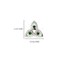 Silver Emerald Stud Trinity Earrings