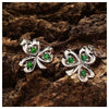 Silver Emerald Stud Shamrock Earrings