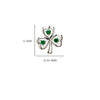 Silver Emerald Stud Shamrock Earrings