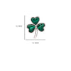 Silver Malachite Shamrock Stud Earrings