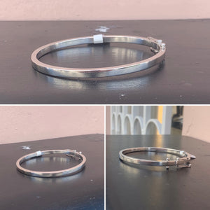 White Gold Hinged Bangle