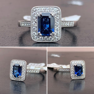 Sapphire and Diamond Surround Ring