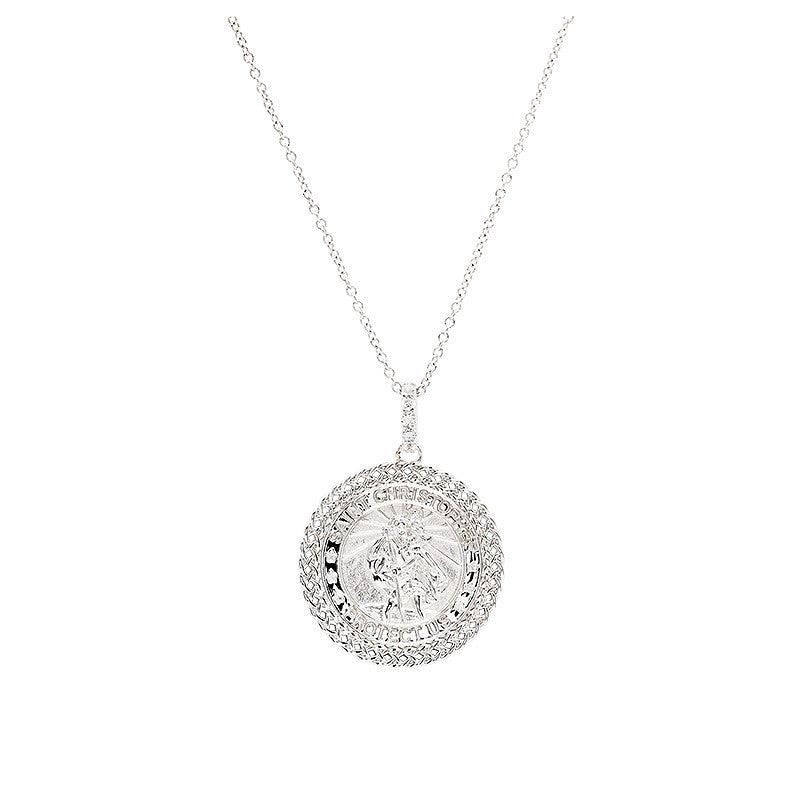 Silver Celtic St. Christopher Medal