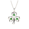 Silver and Emerald Shamrock Necklace