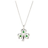Silver and Emerald Shamrock Necklace