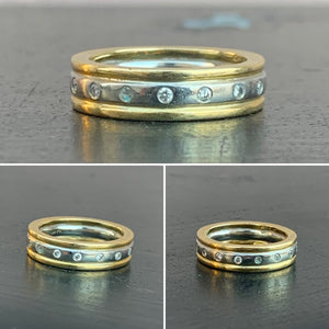 Two Colour Gold Full Diamond Band