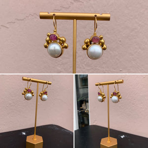 Gold and Pearl Earrings